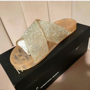 INC * SPARKLE Viraa criss cross slide SIZE 8 NIB